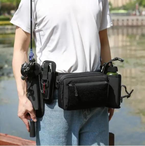 

Outdoor Hiking Climbing Bag Insert Fishing Rod Riding Lure Pack Sports 2024 New Waist Bags Chest Belt Camping Men Male bolsos чёрный