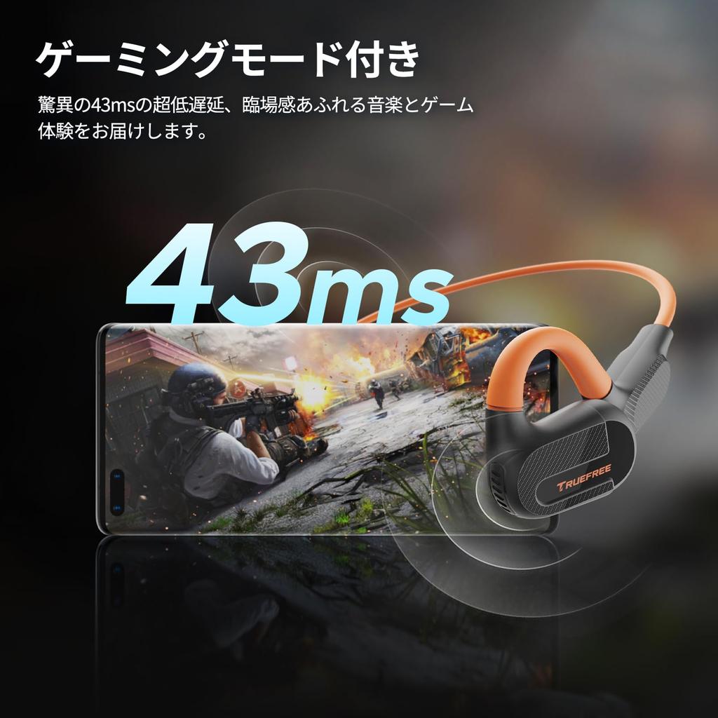 TRUEFREE F2 που μπλοκάρει το Bluetooth Ασύρματο λαιμόκοψη τύπου λαιμού, διαθέτει ακουστικά ανοιχτού αυτιού Bluetooth IPX4 26g με φυσικό αυτόματο δακτύλιο ζεύξης