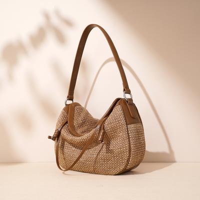 2025 New Shoulder Bag Woven Handmade Women's Casual Messenger Bag Niche Design Lazy Style Portable Women's Bag