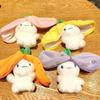 Easter Bunny Plush Toy ReversibleCarrot and Strawberry Bunny Pillow with Zipper Birthday Gift for Boys and Girls Kids Plush Doll