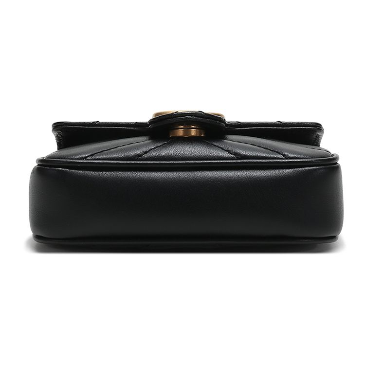 Gucci GG Marmont Mini Shoulder Bag Black Quilted Leather Gold Hardware Chain Crossbody Bag for Women Daily Commute Shopping 575161-DTDCT-1000