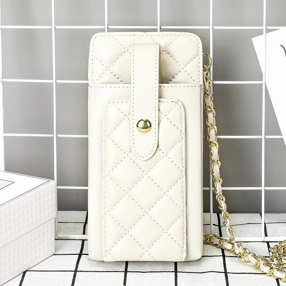 Modische, multifunktionale Umhängetasche, modische Umhängetasche aus Leder mit Schaffell für Damen, Dokument-/Handytasche