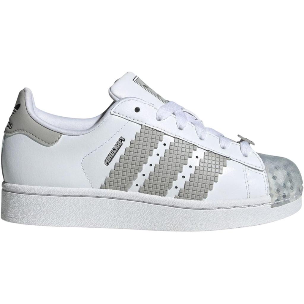 Adidas Minecraft X Superstar J Skeleton Kids Sneakers White Cloud-White Grey-Two JP8082