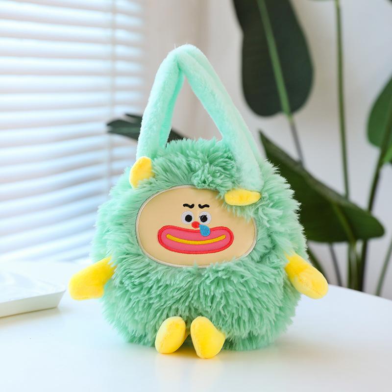 

Сумка милая кукла-монстрик сумка для смены креативная мягкая милая девочка шоппинг ручная сумка 19x21cm/0.12kg зелёный