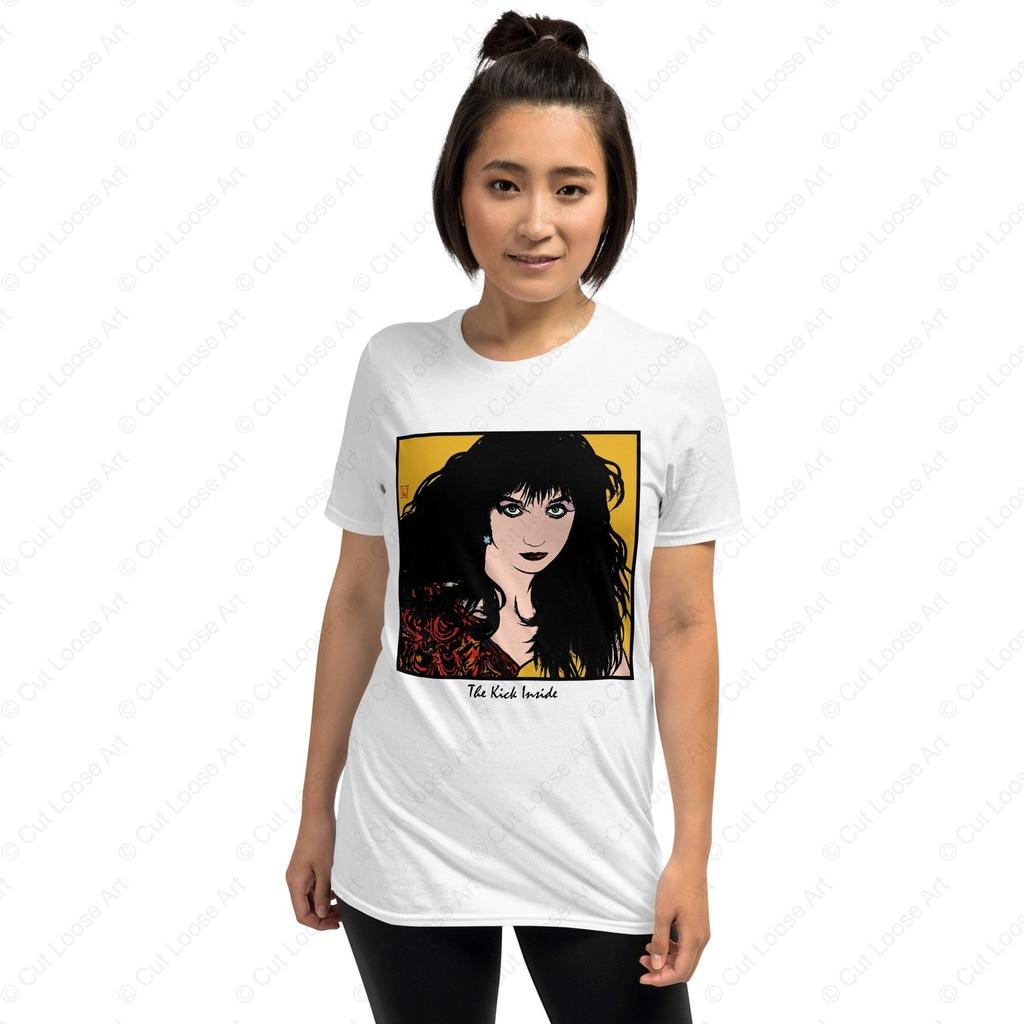 The Kick Inside - Kate Bush - White 100% Cotton Short-Sleeve Unisex T-Shirt - Cutlooseart Original Studio Art