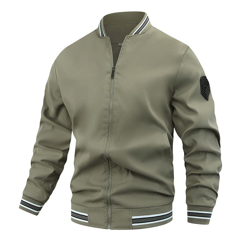 Herren Europäischer Amerikanischer Stil Dünne Jacke Mode High End Locker Lässig Reißverschluss Frühling Herbst Neu Fliegerjacke Mantel