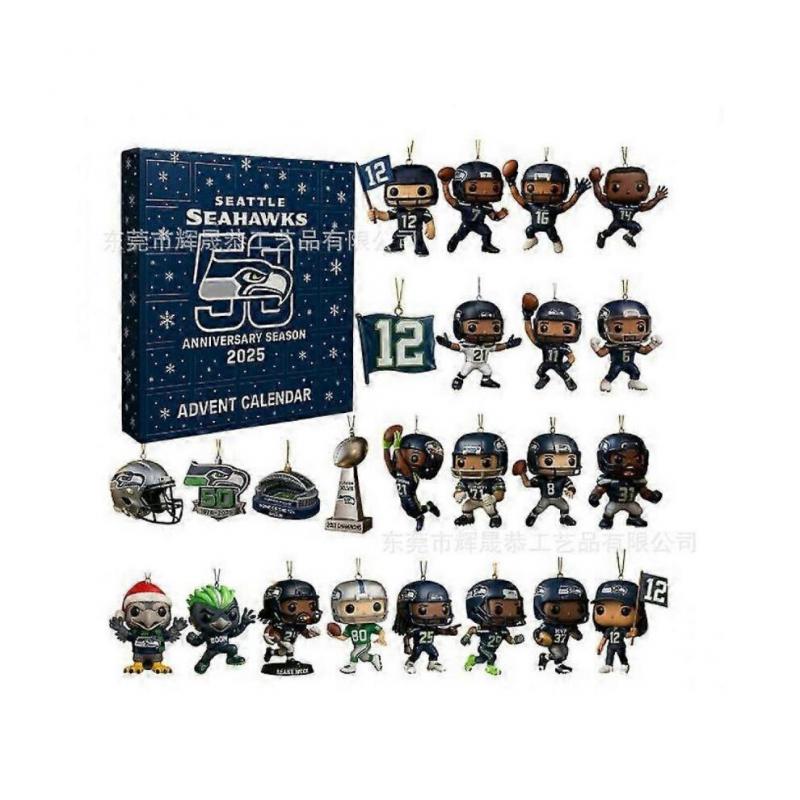 Seattle Seahawks 50. Jubiläum Adventskalender Offiziell lizenziertes NFL Football Team Sammlerstück