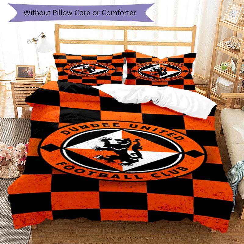 Dundee United Crest Printed Pattern Duvet Cover Set – Includes 1 Duvet Cover and 2 Matching Pillowcases Bedroom Decor Christmas Gifts