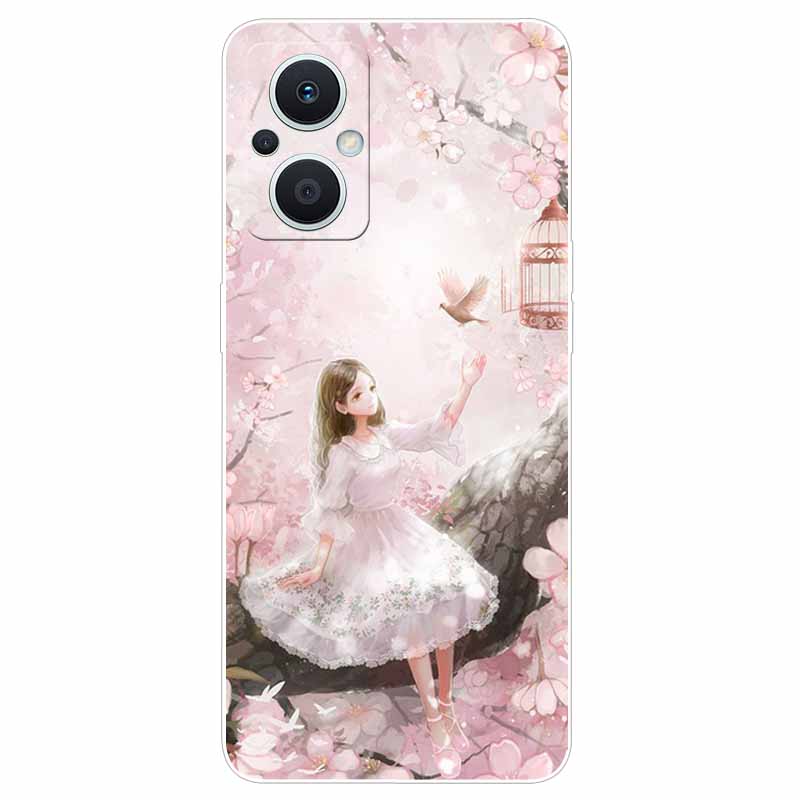 Soft Case for Reno8 Lite Cover Print TPU Silicone Clear Funda Cases for OPPO Reno 8 Lite 5G Case Reno8Lite Slim Landscape Cat