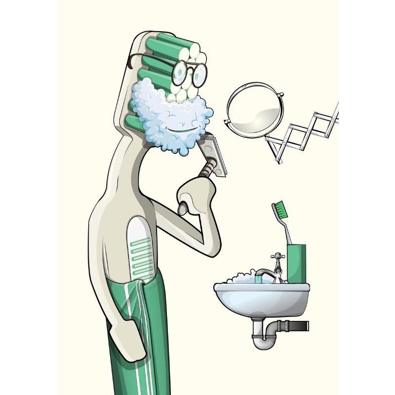 Cartoon In The Bathroom Posters Wall Art Canvas Paintings And Prints HD Pictures For Washroom Room Home Decor Frameless Gifts