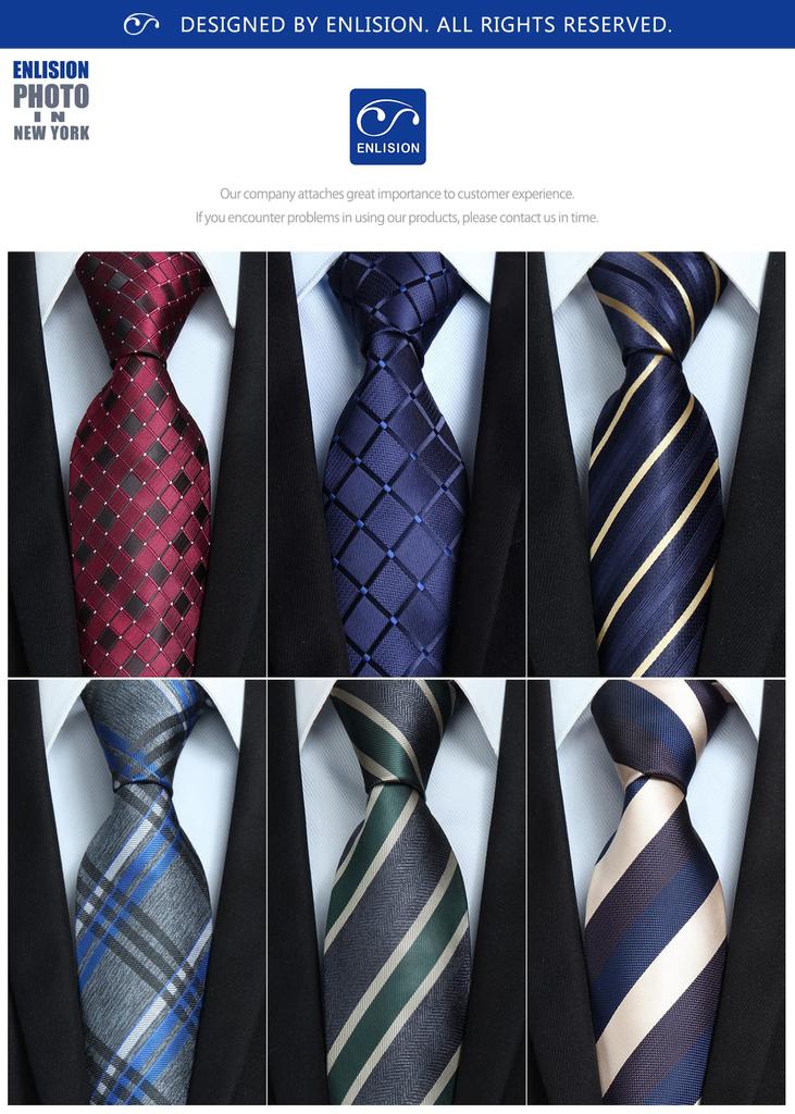 Krawatten-Set für Führungskräfte, 6 Stück, Marke Navy, Amazon, Seide, Muster, Stilvoll, Formell, Gestreift, Jobsuche, Abschlussfeier [Enlision] Herren