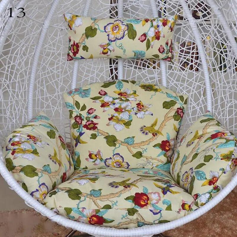 Hanging Swing Egg Chair Cushion Cover Patio Large Round Papasan Pad Detachable Garden Lounger Cushion Cover  (No Filling)