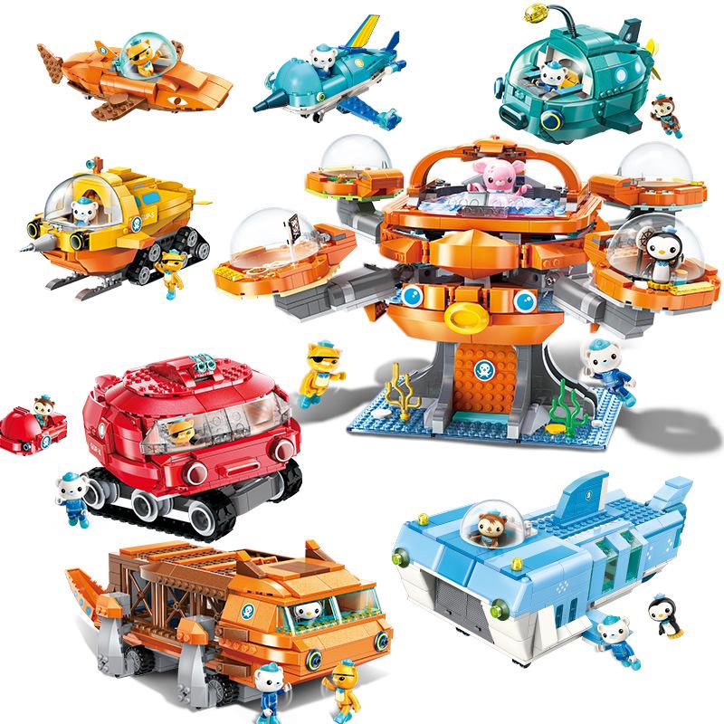 Enlighten Octonauts Interlocking Blocks: Tiger Shark, Sailfish Submarine, Octopus Fort, Water Bear, Horseshoe Crab