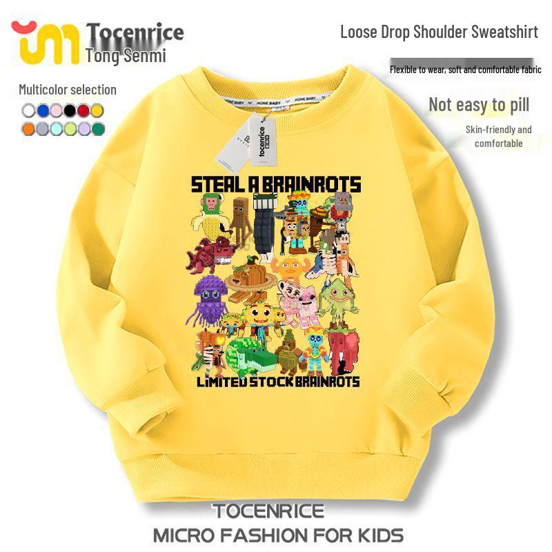 Roblox Shanhaijing Boys' & Girls' Round Neck Plus Velvet Hoodie