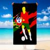 Quick Dry Beach Towel Portugal National Team Pattern, Lightweight Absorbent Towel for Pool Beach Vacation Use