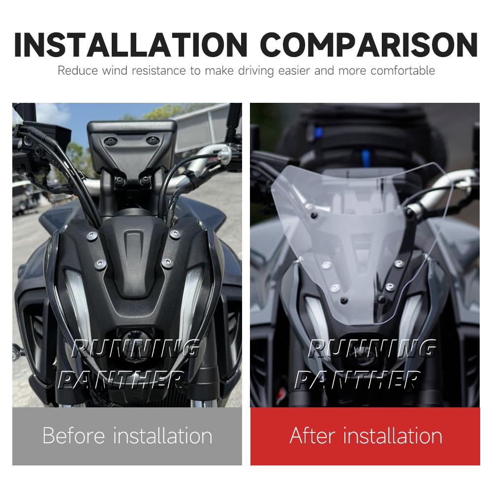 For YAMAHA MT07 FZ07 MT 07 MT-07 2021-2024 NEW Windshield Windscreen Kit Deflector Fairing Cover Wind Screen Accessories