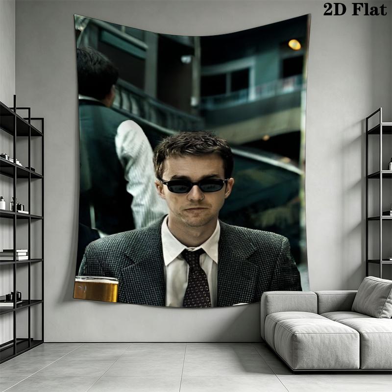 Fight Club Wall Tapestry Aesthetic Wall Hanging Printed Fabric Blanket Decorative Tapestries for Bedroom Living Room Home Decor