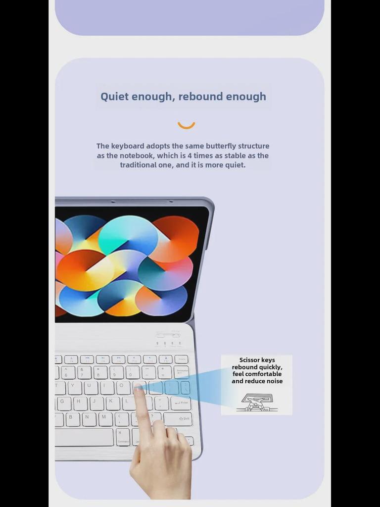 2023 Protective Bluetooth Keyboard Case for RedmiPad SE 10.6 - Compatible with Xiaomi 5/6