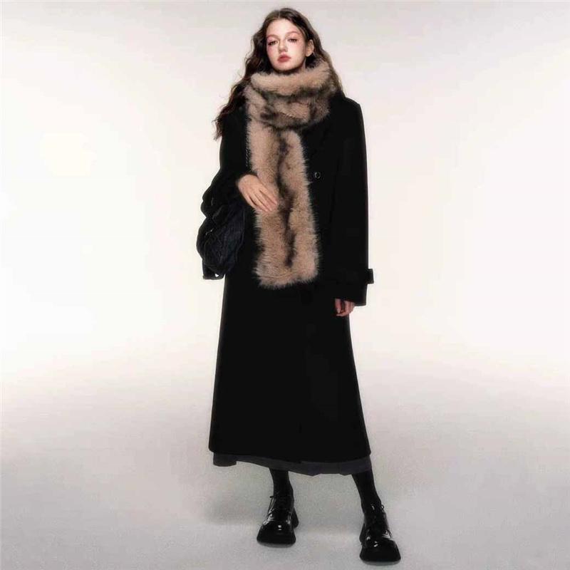 192x20cm Extra Long Faux Fur Scarf Winter Warm Double Sided Thick Plush Wrap Windproof Earmuff Neck Warmer for Women