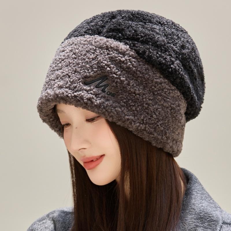 Hat Women's Autumn and Winter Lamb Fleece New Fleece Thickened Cycling Hat Cold-proof Windproof Ear Protector