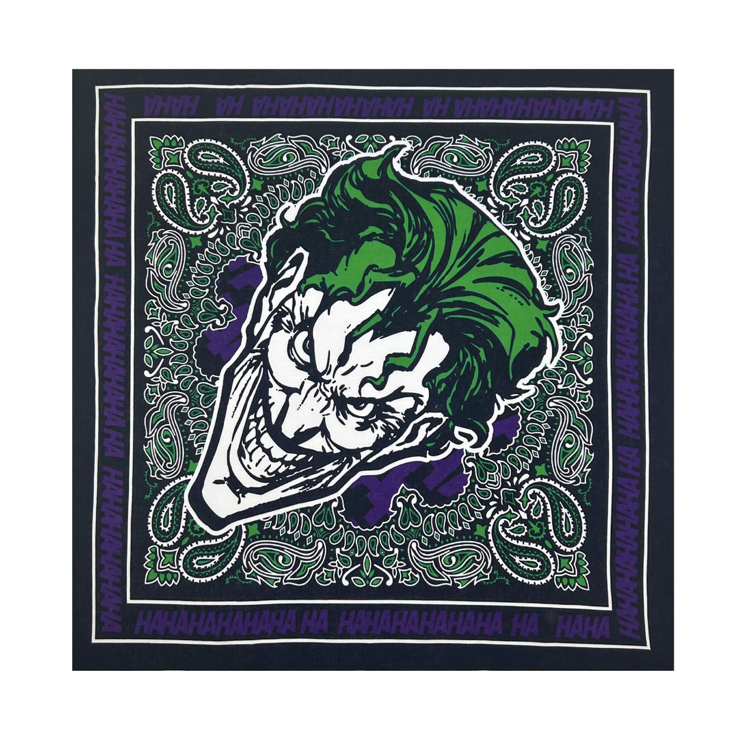 Trifong Bandana Bandana Cap Paisley Cotton 100% Black Clown Unisex 55cm x 55cm