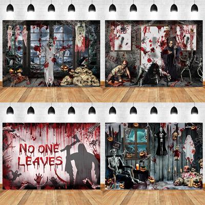 Halloween Decoration Tapestry Haunted House Horror Night Scary Grave Ghost Skull Witch Castle Background Cloth Party Decoration