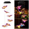 Cute Solar Wind Chime Hanging Colorful Gradient Hanging Solar Lights Weatherproof Solar Powered LED Wind Chime Light