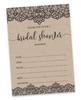 Inkdotpot 30A  Victorian Black Lace KraftA  Fill-In Style Bridal Shower Invitations Wedding Blank