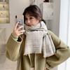 Scarf women's autumn and winter imitation cashmere plaid shawl versatile small fresh student long warm thickened scarf