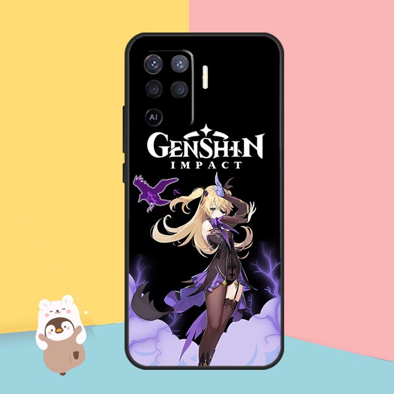 Anime Genshin Impact Fischl Phone Case For OPPO A15 A16 A5S A5 A9 A31 A53 A53S A52 A72 A83 A91 A93 A54 A74 A94 Cover