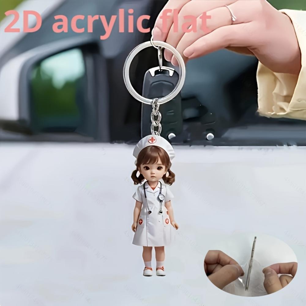 Lovely Nurse, 3PCS, 2D Flat Acrylic, Decoration, Suitable for Keychain, Backpack, Nurse, Christmas, Halloween