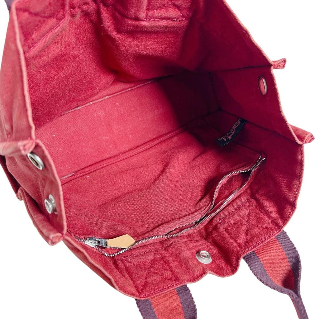 Hermes Fool Toe PM Handbag Canvas Red Unisex Used