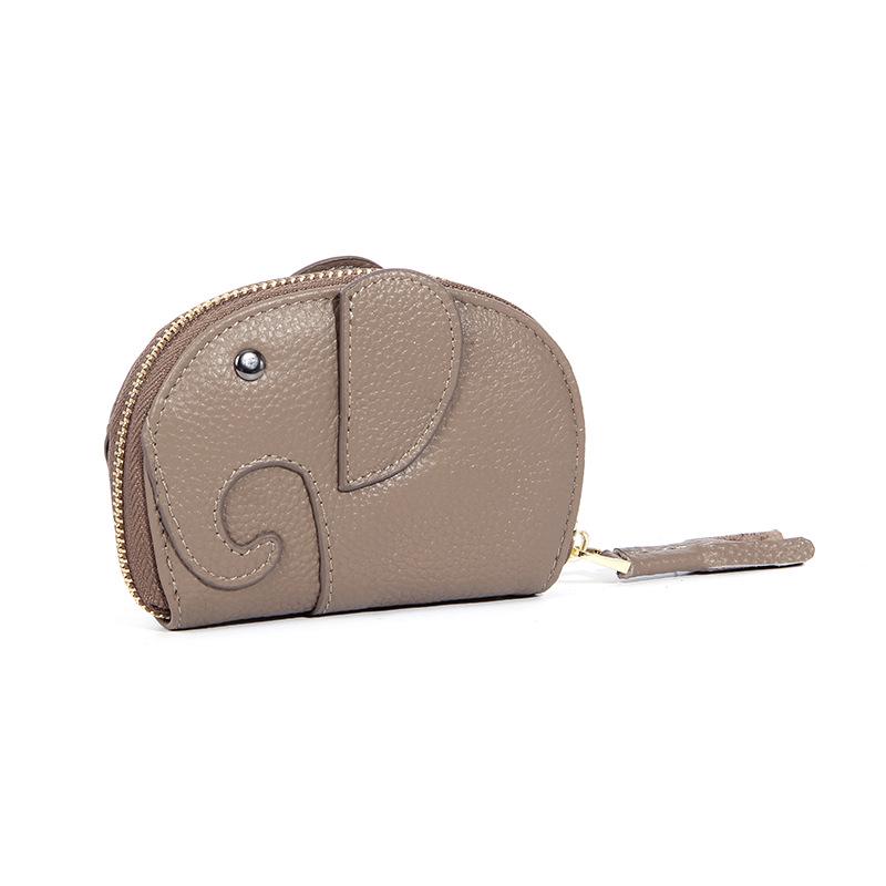 

Японский двусторонний кожаный держатель для карт с изображением слона: Женский милый чехол для ID с несколькими слотами для карт-аккордеон и большой вместимостью