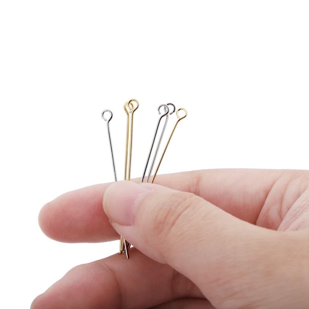 100pcs 20 30 40mm Copper 14K 18K Gold Plating Heads Eye Flat Head Pin For DIY Jewelry Making Findings Accessories