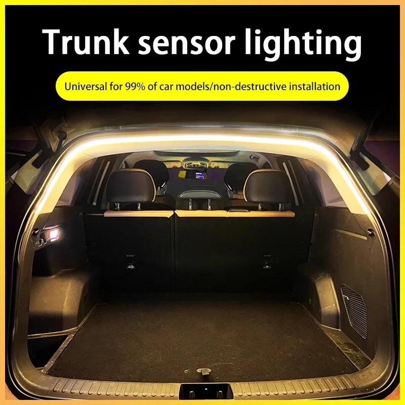 NEW Car LED Interior Light Strip High Brightness Light Interior Decoration Wiring Free Automatic Sensing Tailgate Light Strip