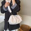 Yogodlns Fashionable Wrinkled Cloud Bag Soft Faux Fur Small Shoulder Bags for Women Winter Trend Handbags Crossbody Bag