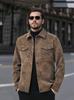 Giacca da uomo Yellowstone in pelle cerata retrò - Capo esterno casual americano con colletto tie-dye