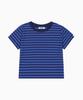 Ohesio Stripe Logo Crop T-Shirt, Blue