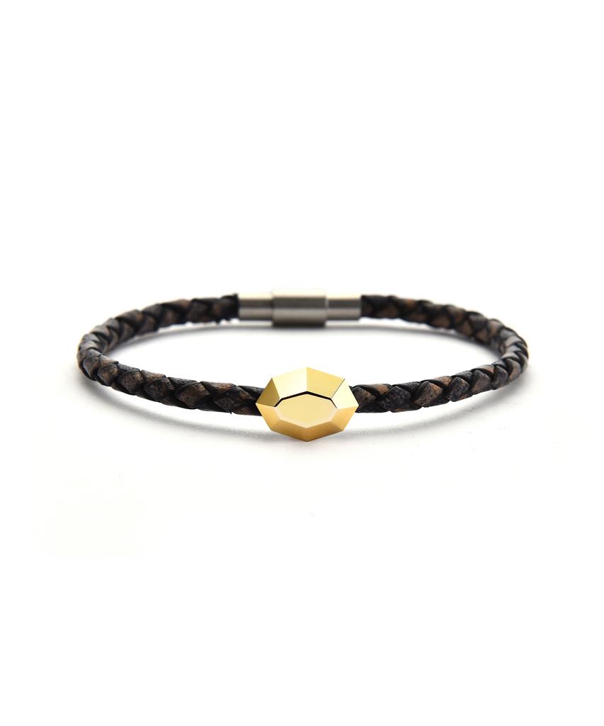 Saai Sweet Brick-8 Women'S Leather Bracelet (Yellow Gold)