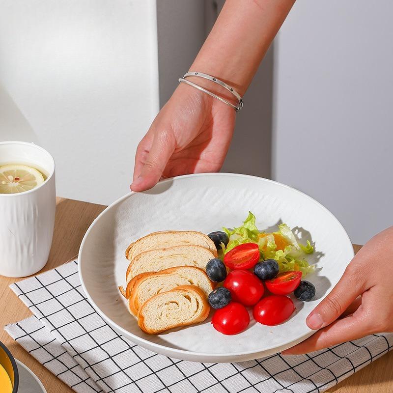 New Rock-patterned Plastic PP Tableware Featuring Wheat Straw Stripes - Bowls, Plates, Cups and Water Bottles for Portable Outdoor Use