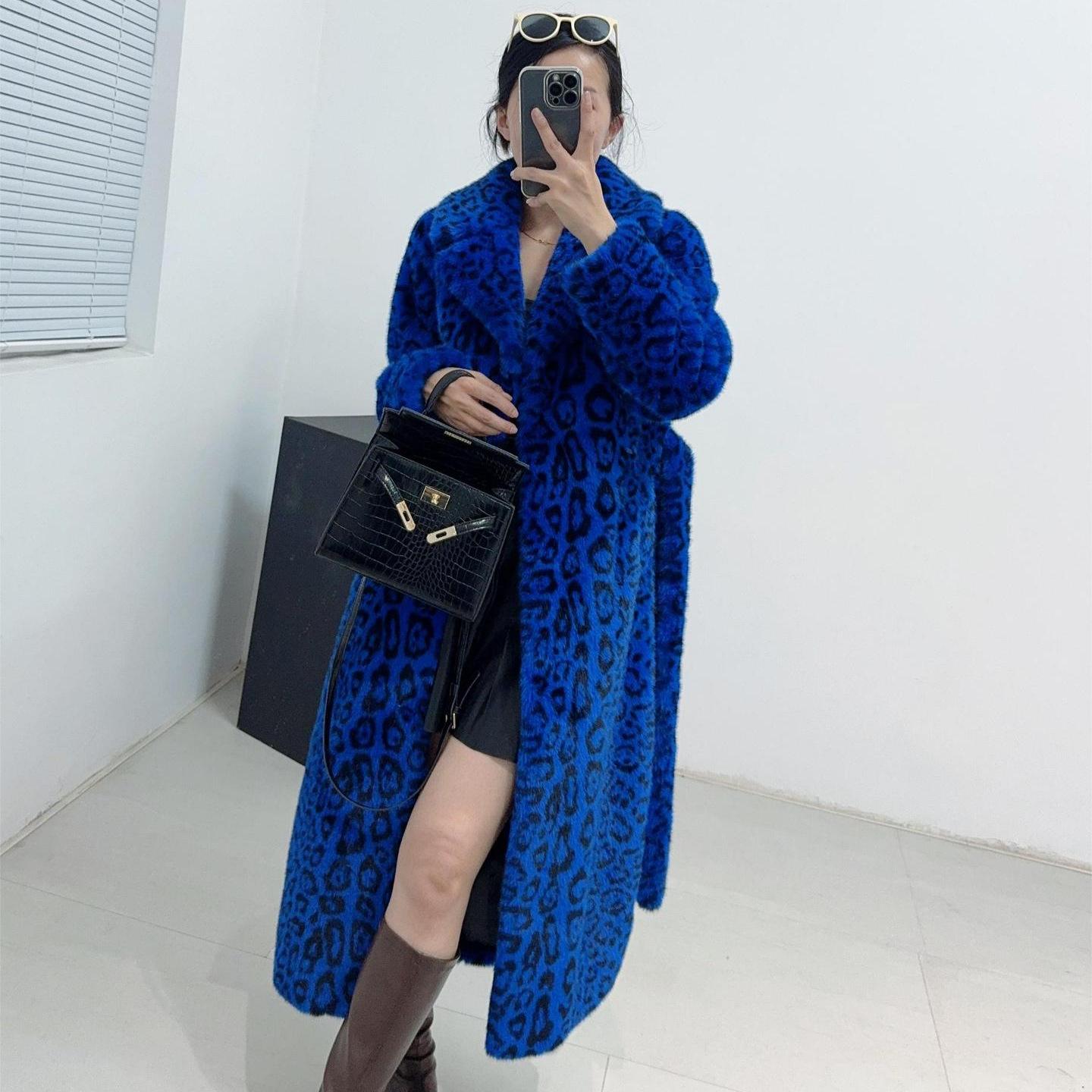 Новая осенне-зимняя меховая имитация норки с леопардовым принтом — фото 5