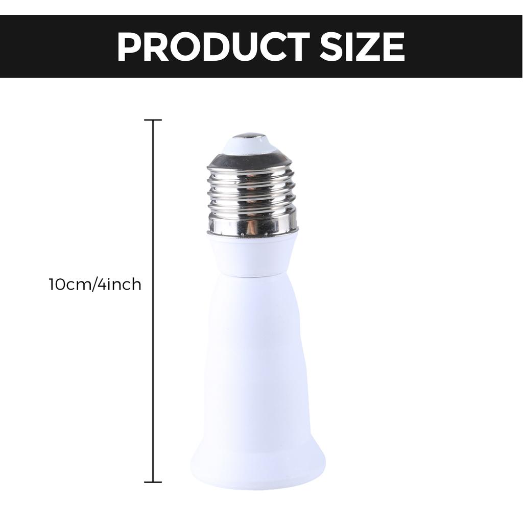 E27 Extended Lamp Holder E27 to E27 Screw Base Light Bulb Socket Extension Adapter Flame Retardant PBT 10cm Length