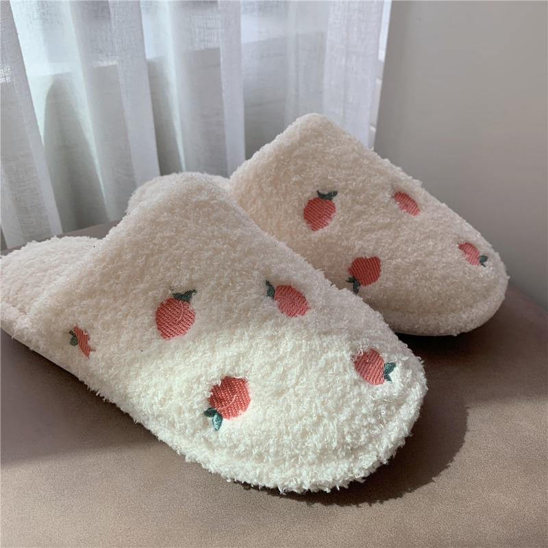 Winter cotton slippers cute thick bottom warm hair student slippers women's home plush girl parent-child non-slip couple
