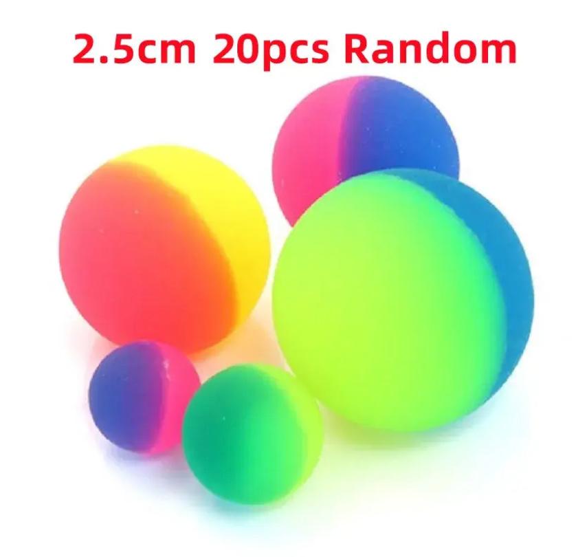 Multi size dual color elastic ball children colorful boy outdoor solid rubber bouncing ball sports game fun ball egg toy