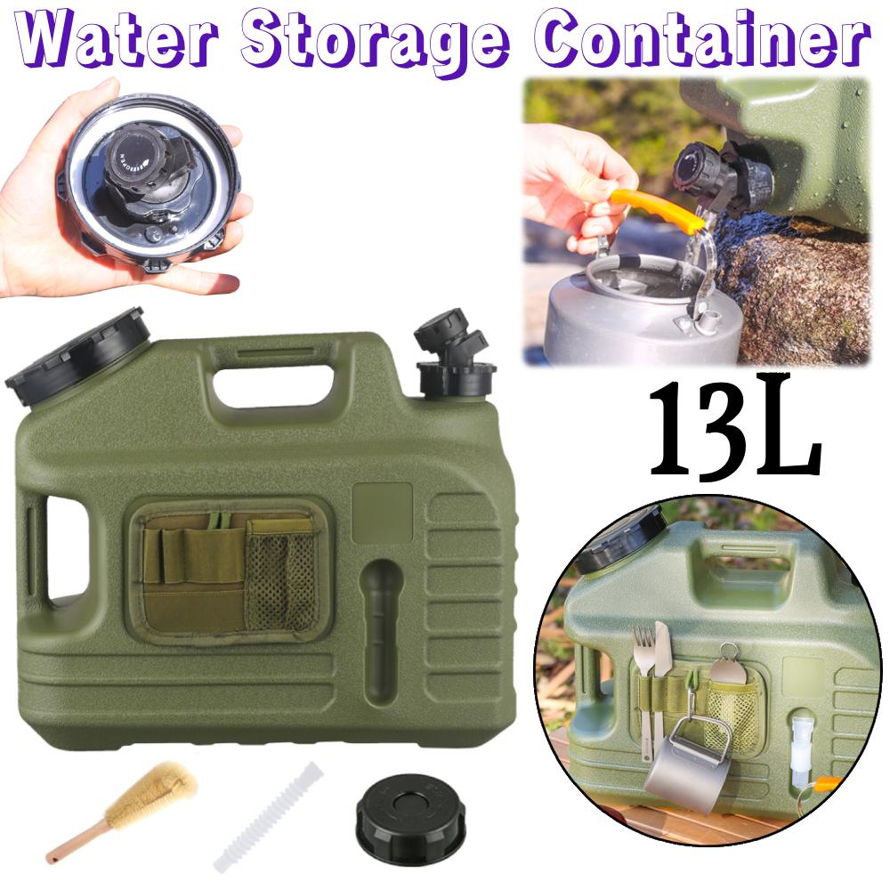 13L Water Storage Container with Spigot Drinking Water Bucket Food Grade PE for Car Camping Large CAPacity Water Dispenser