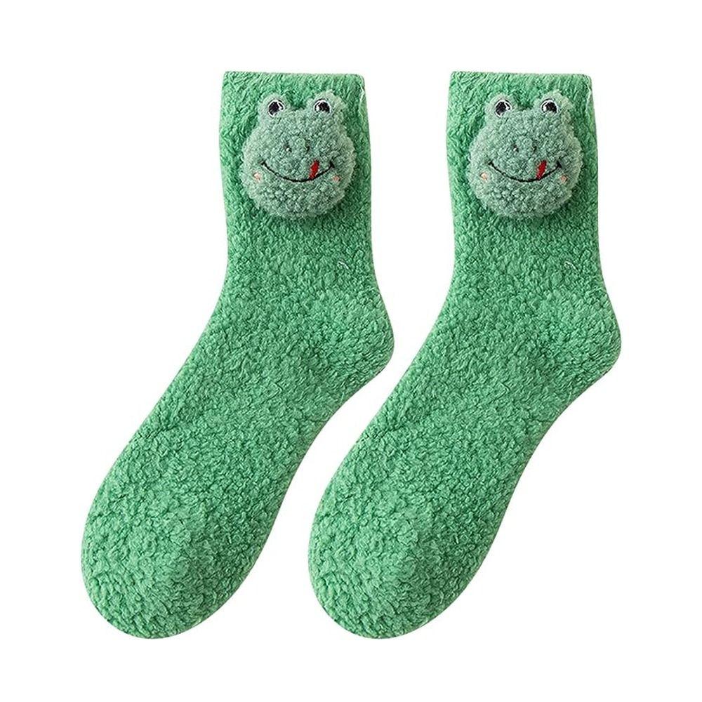 Warm 3D Animal Cartoon Socks Soft Coral Fleece Fluffy Animal Plush Socks Floor Socks  Women Girls