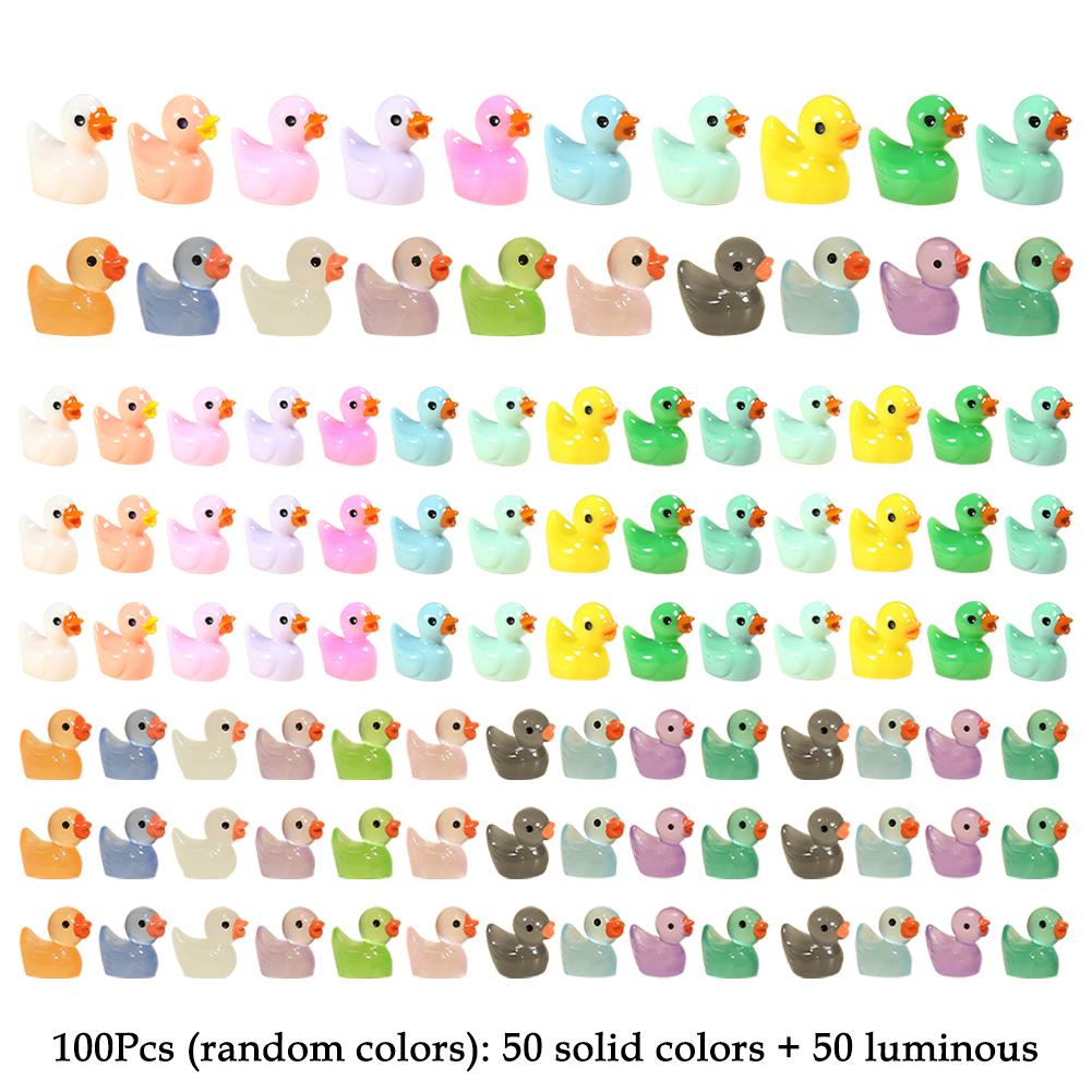 

Mini Resin Colorful Duck Ornament Miniature Figures Tiny Duck Handicraft Micro Landscape Dollhouse Decoration 100/200/300Pcs