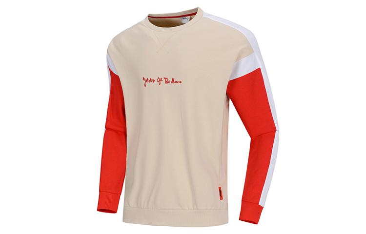 Li Ning X Disney Sweatshirts Men s Cassava Apricot Crew Neck Moderate Regular AWDQ145-1 XL