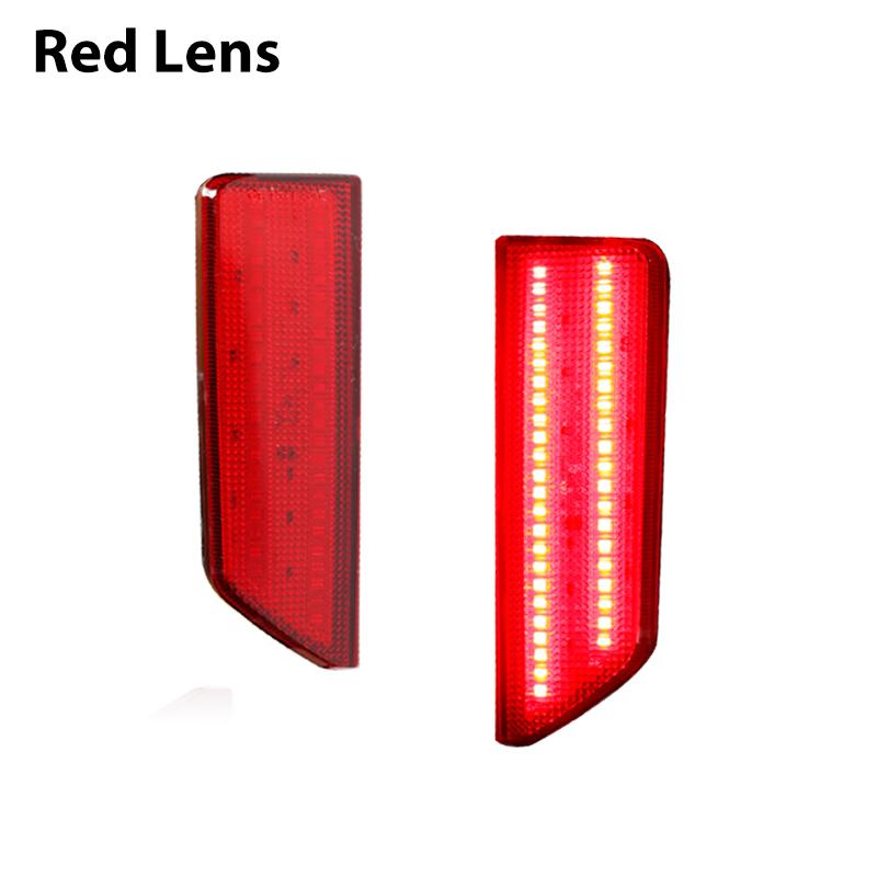 Smoked / Red Lens Red LED Rear Bumper Reflector Lights For 2016 2017 GMC Terrain Tail Brake Lights Rear Fog Lights