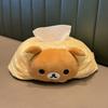 Rilakkuma Cartoon Plush Tissue Box Cute Polka Dot Soft Napkin Storage Holder For Living Room Bedroom Home Tabletop Family Use